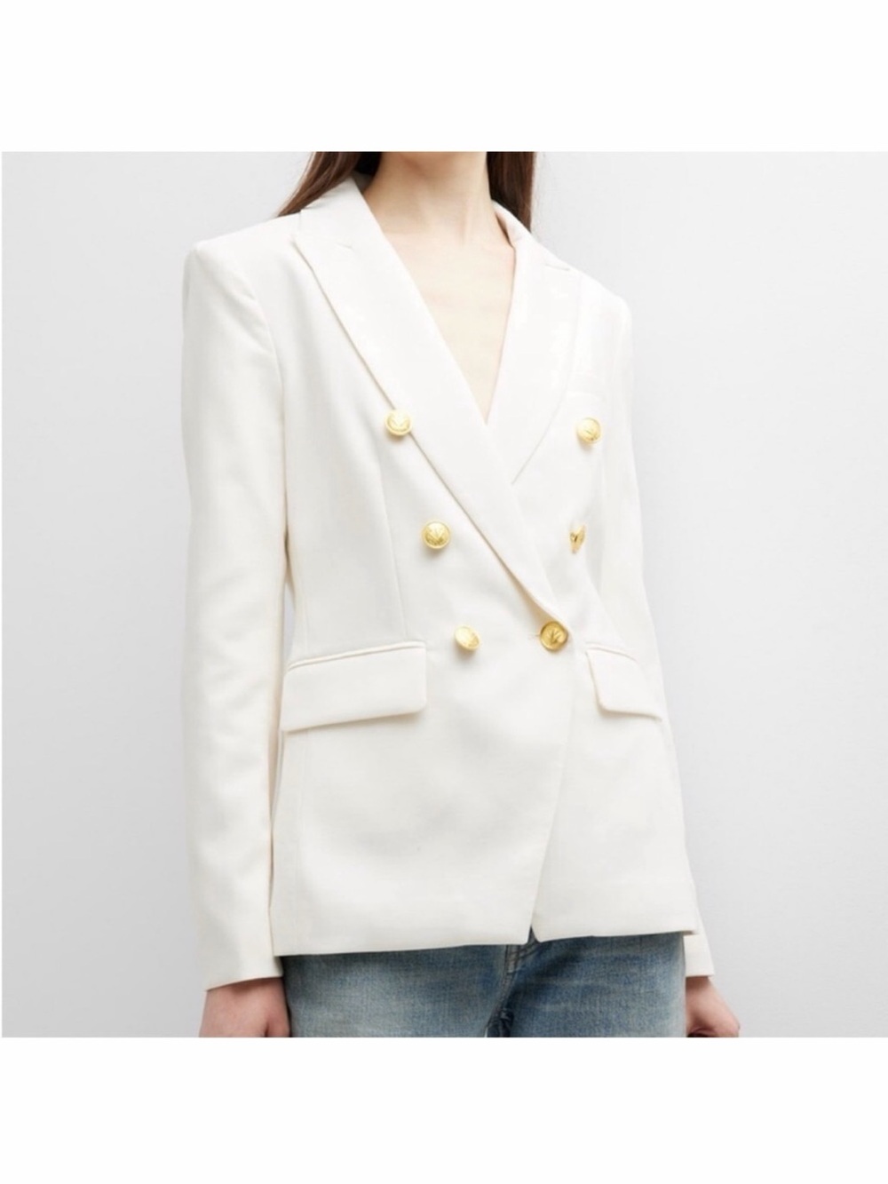 Rag & Bone Women's Double-Breasted White ‘Preston’ Blazer - Picture 2 of 11
